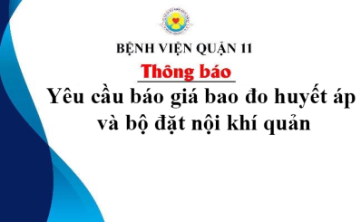 Thông báo yêu cầu báo giá bao đo huyết áp và bộ đặt nội khí quản